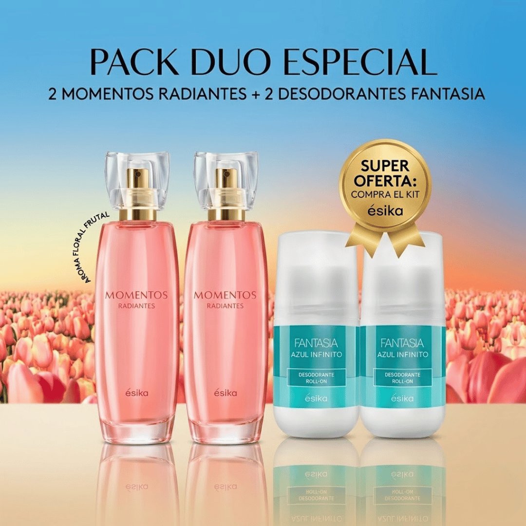 2 fantasía Radiante + 2 Desodorante/Envió Gratis