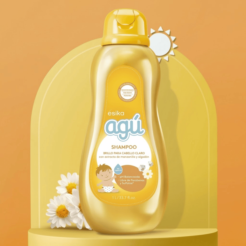Shampoo Brillo Agú Manzanilla y Algodón Esika 1L