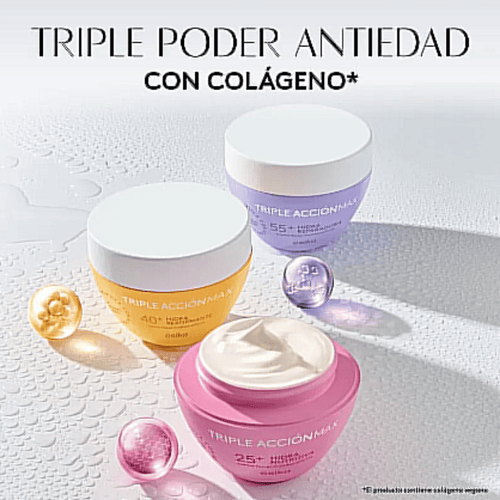 25+ Triple Acción Esika 120 g Crema Facial Hidra Nutritiva