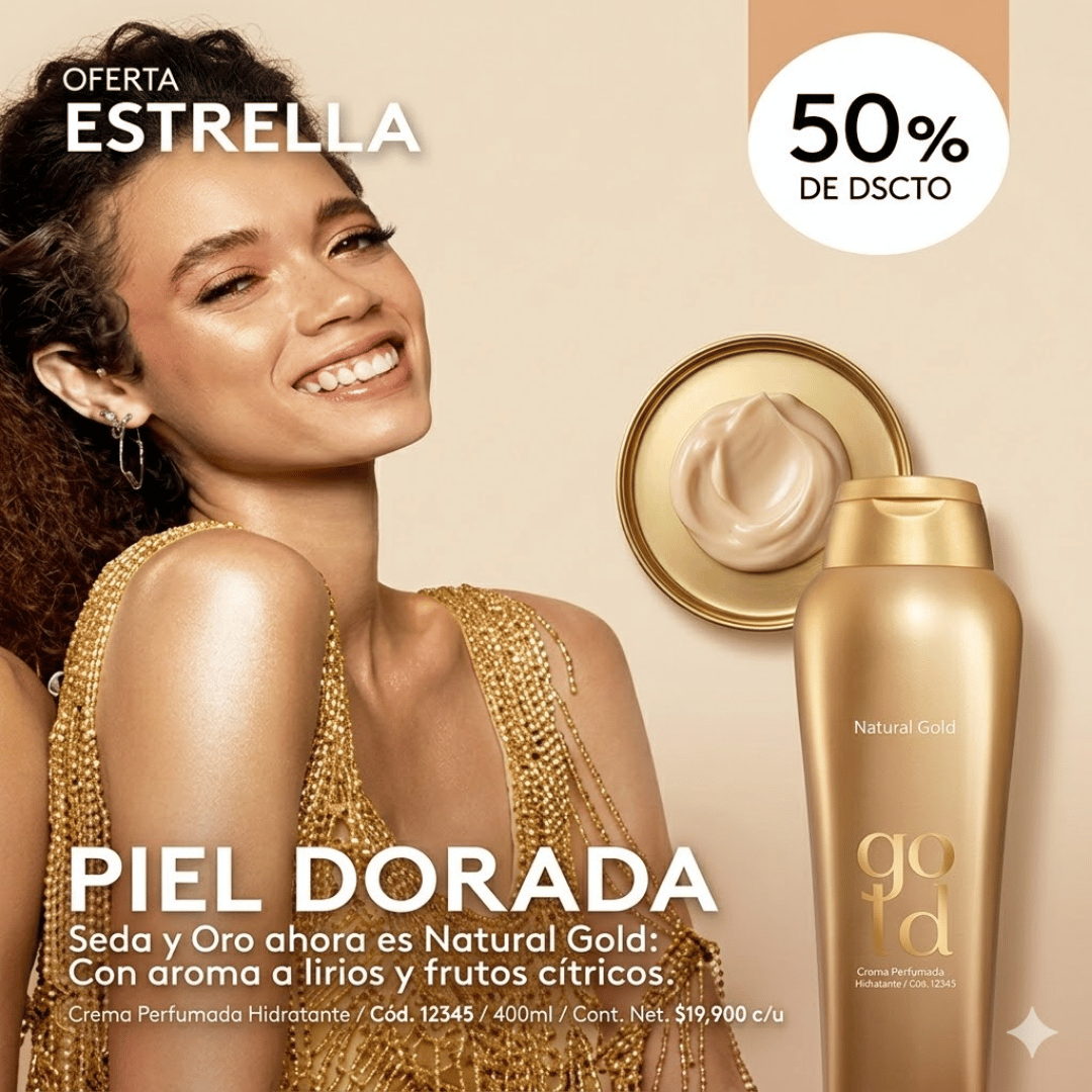 Loción Body Glow Natural Gold Esika 210ml