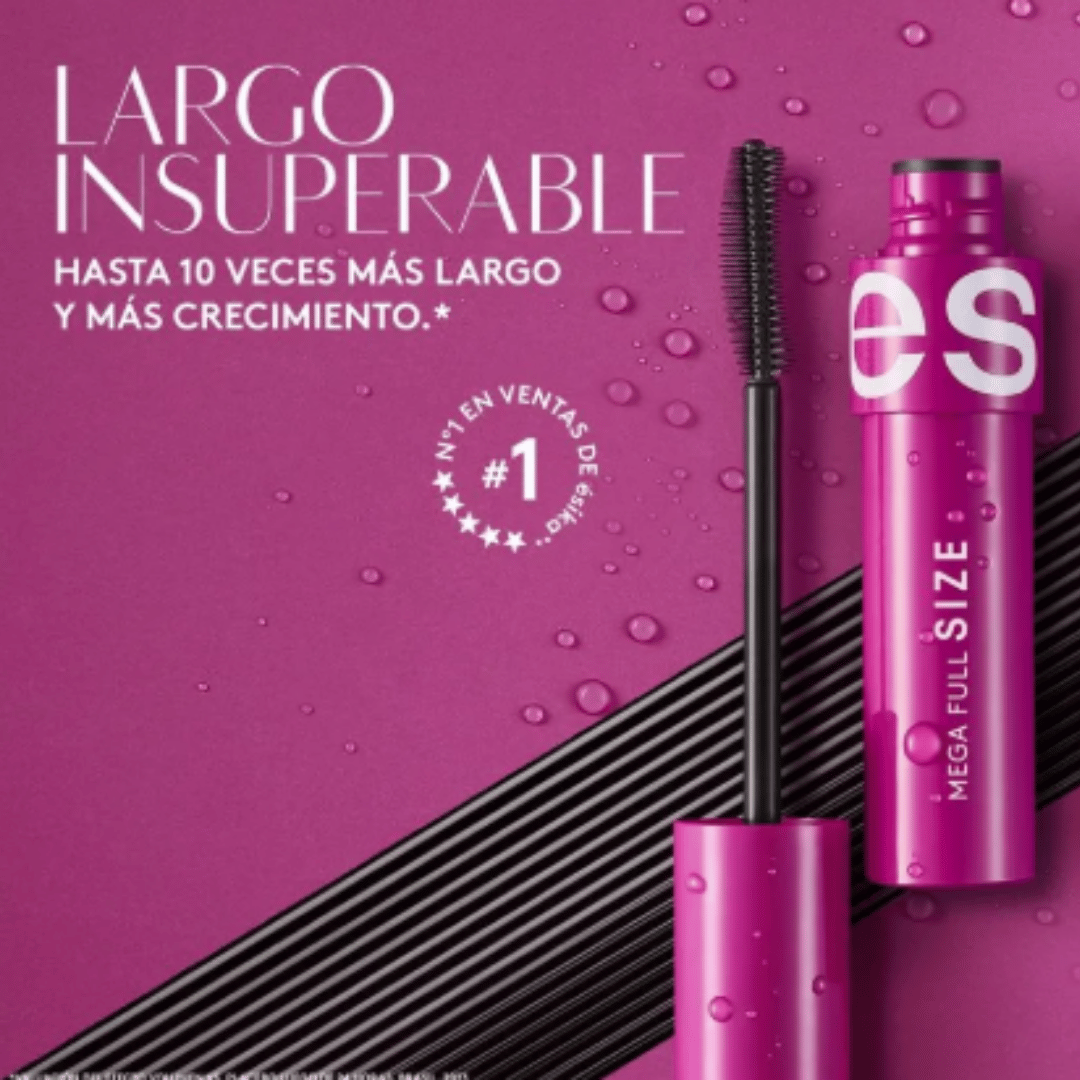 Mega Full Size Máscara de Pestañas a Prueba de Agua Esika 8g