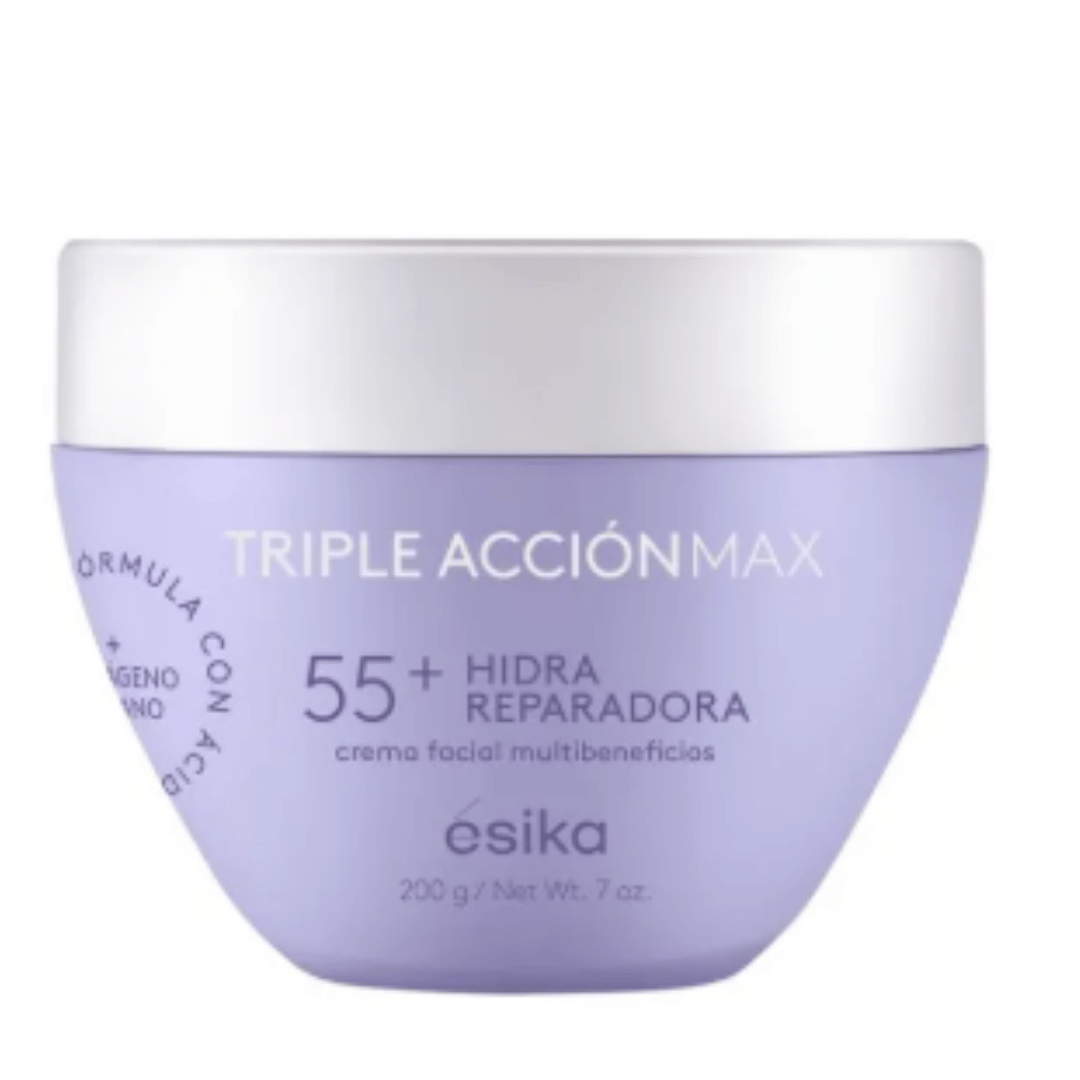 55 +Triple Acción Max Esika 200g Crema facial Hidra