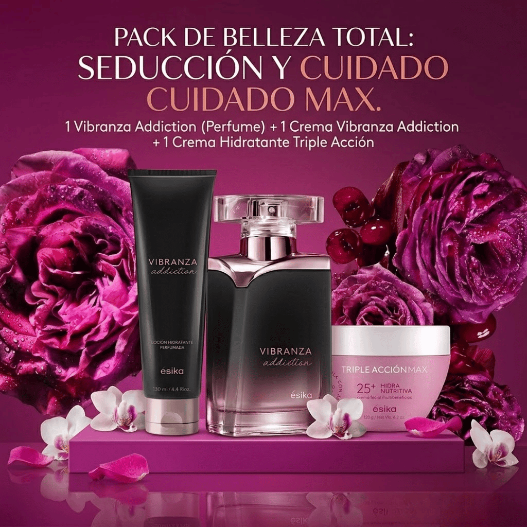 Kit Vibranza Addiction + Crema Vibranza Addiction + Crema Hidratante/Envió Gratis