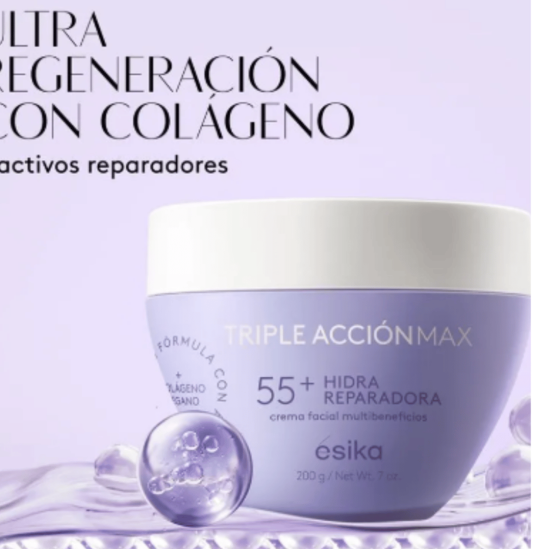 55 +Triple Acción Max Esika 200g Crema facial Hidra