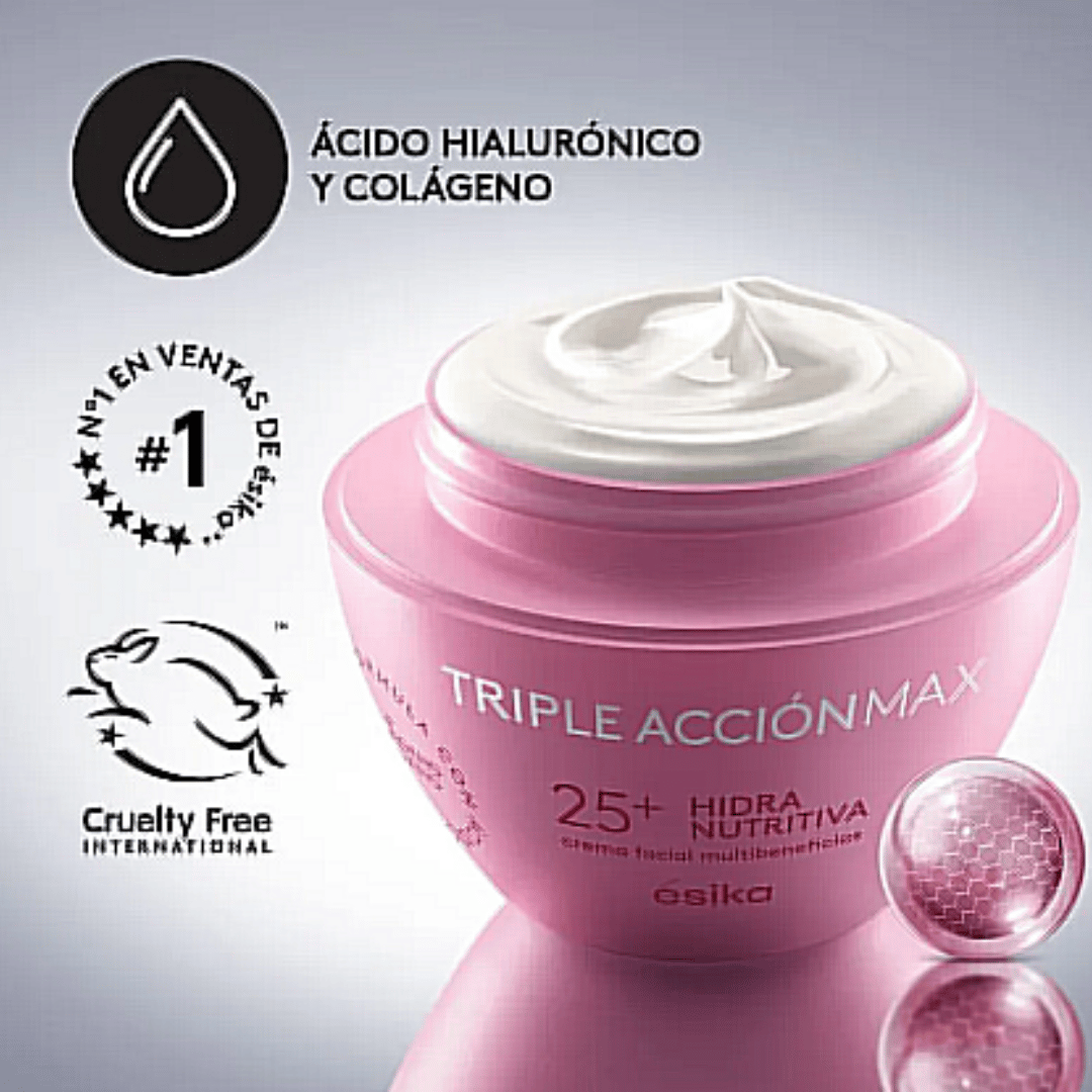25+ Triple Acción Esika 120 g Crema Facial Hidra Nutritiva